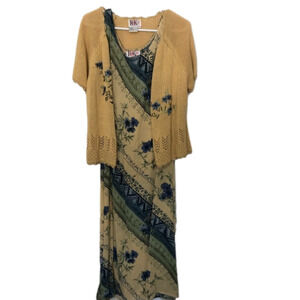 R&K Original Petite Maxi and Embroidered Sweater